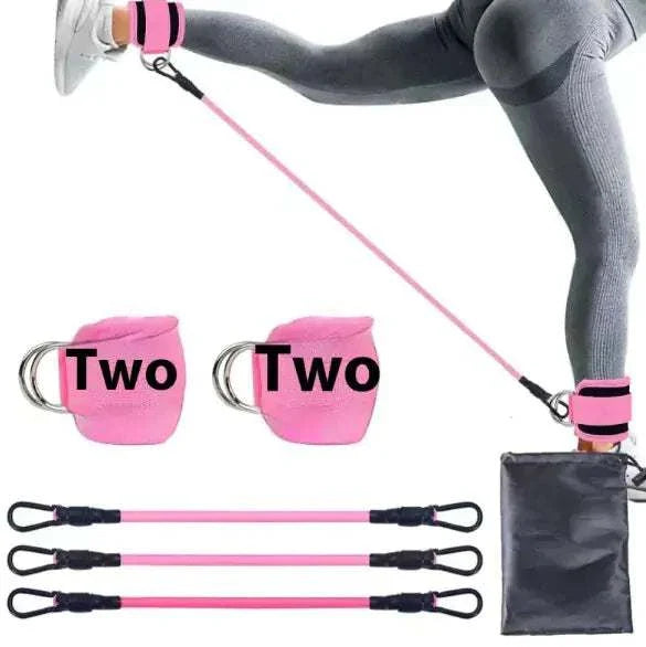 Ankle Strap Resistance Bands for fitness and strength training with adjustable straps and elastic bands for legs and hips.