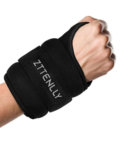 ZTTENLLY adjustable wrist weights with thumb lock for workout and therapy.