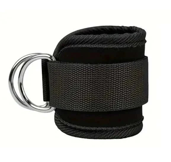 Ankle strap resistance band for fitness exercises with adjustable fit and durable material.