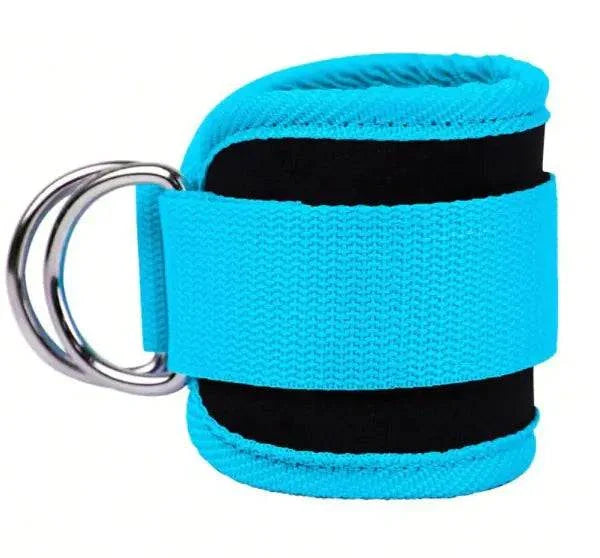 Ankle Strap Resistance Bands for Fitness with adjustable straps in blue, ideal for strength and flexibility workouts.