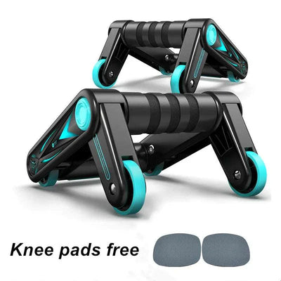 Men’s Ab Roller with ergonomic non-slip handles for intense core workout, featuring durable construction and compact design.