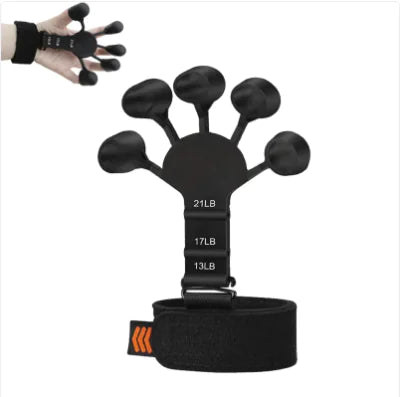 FlexiGrip Finger Trainer with adjustable silicone loops for hand and wrist exercise.