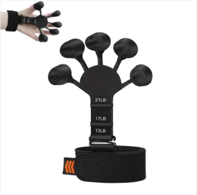 FlexiGrip Finger Trainer with adjustable silicone loops for hand and wrist exercise.