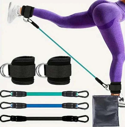 Ankle strap resistance bands for hip and leg workouts, perfect for home or gym fitness.