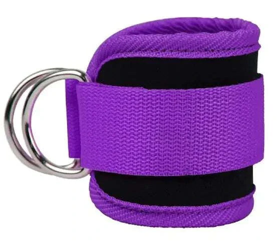 Ankle strap resistance band in purple, designed for fitness and strength training.