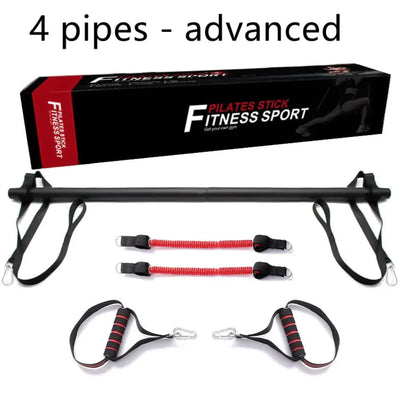 Portable Pilates Bar Kit with resistance bands for full-body workouts, featuring adjustable intensity and a lightweight design.