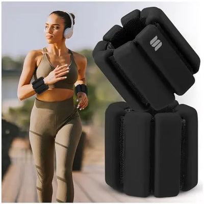 Ankle and wrist weights in Onyx Black for enhanced workout efficiency.