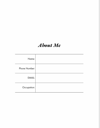 Ultimate Productivity Planner for Moms with personal information section including name, phone number, email, and occupation.