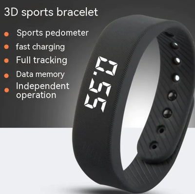 Sport Smart Watch with silicone strap and digital display, featuring sports pedometer and data memory functions.